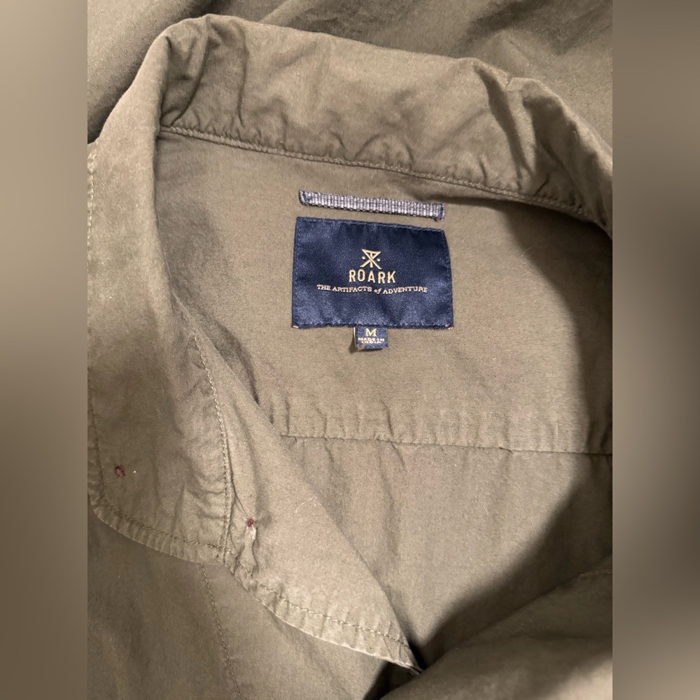 ROARK Field Jacket Cotton Twill Unlined Lightweight Pockets Green Men's Medium - Picture 9 of 9